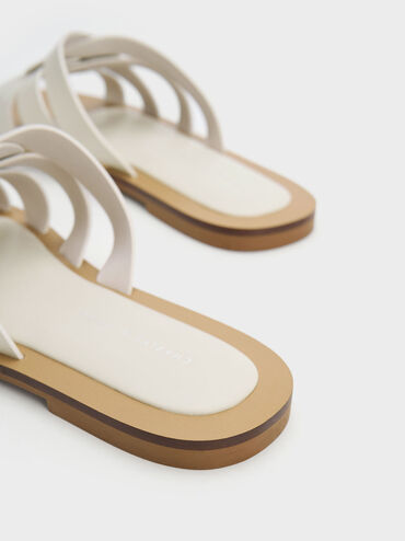 Interwoven Slide Sandals, Chalk, hi-res