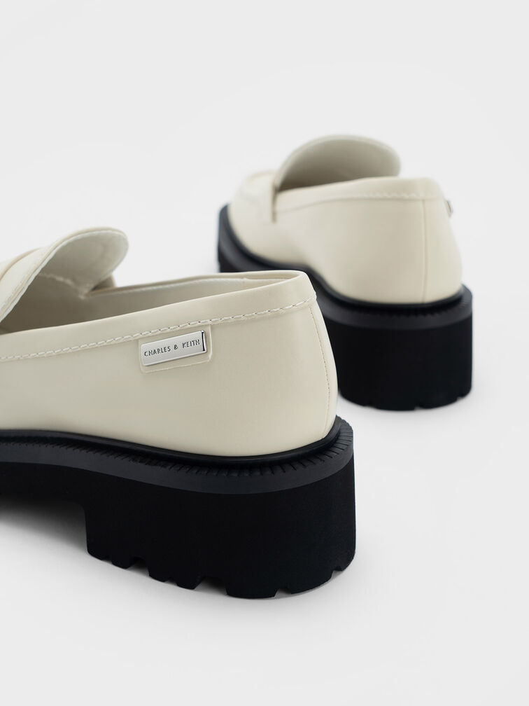Remy Covered Ridge-Sole Loafers, Chalk, hi-res