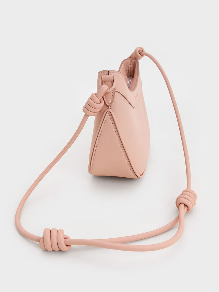 Sabine Knotted-Strap Curved Shoulder Bag, Light Pink, hi-res