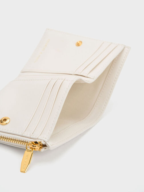 Harmonee Top Zip Small Wallet, Cream, hi-res