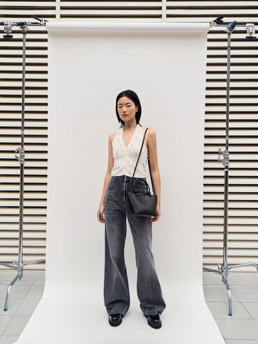 Sabine Knotted-Handle Tote Bag, Jet Black, hi-res