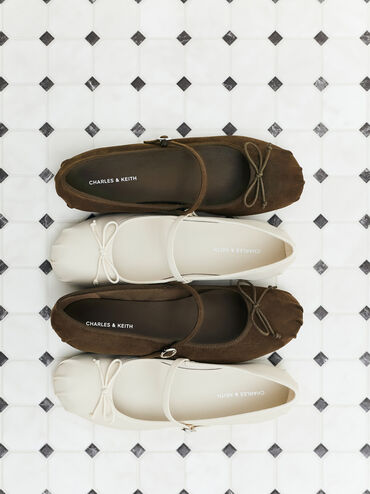 Emiko Bow Mary Jane Flats, Chalk, hi-res