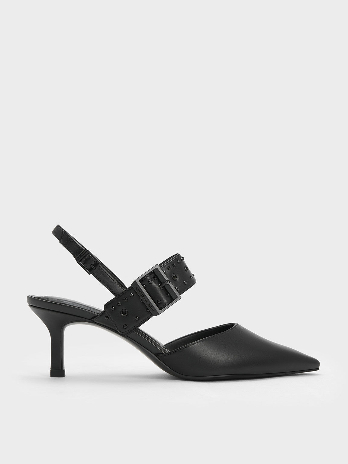 Sepphe Grommet Slingback Pumps, Black, hi-res