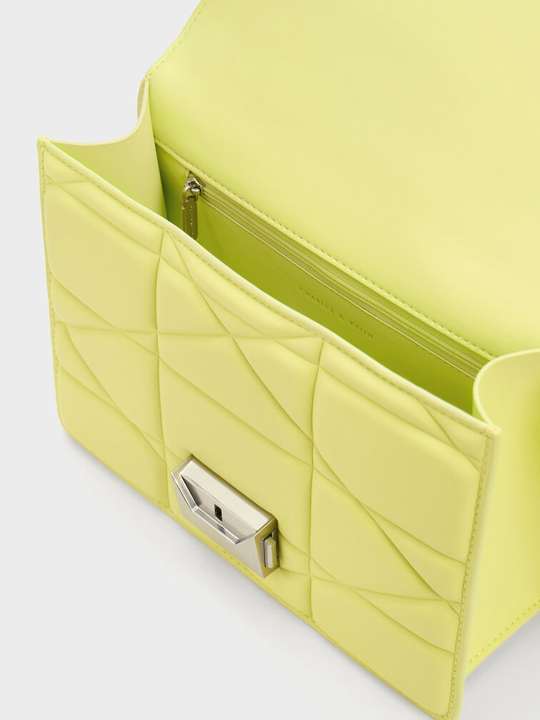 Blanche Chevron Chain Handle Bag, Butter, hi-res