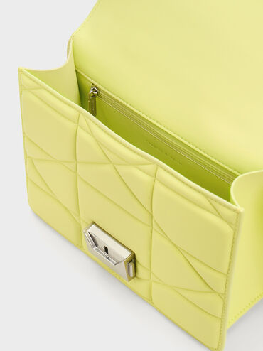 Blanche Chevron Chain Handle Bag, Butter, hi-res
