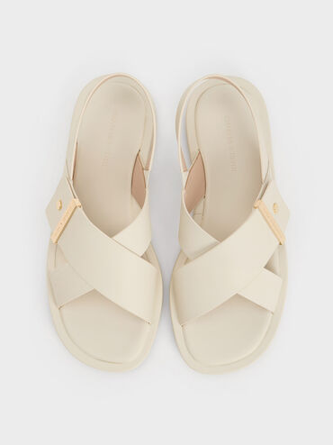 Crossover Back Strap Sandals, Chalk, hi-res