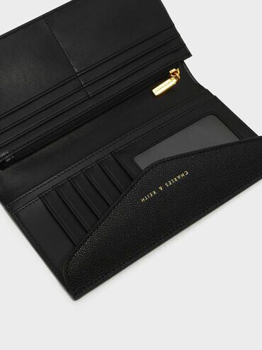 Envelope Long Wallet, Black, hi-res