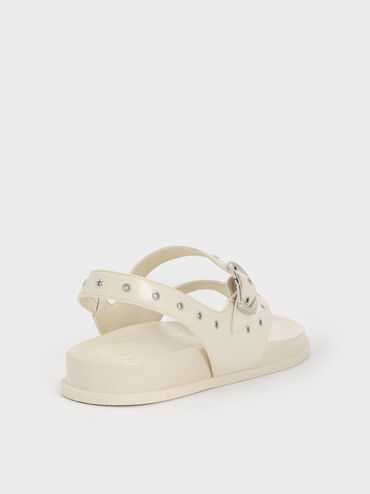 Grommet Thong Slingback Sandals, Chalk, hi-res
