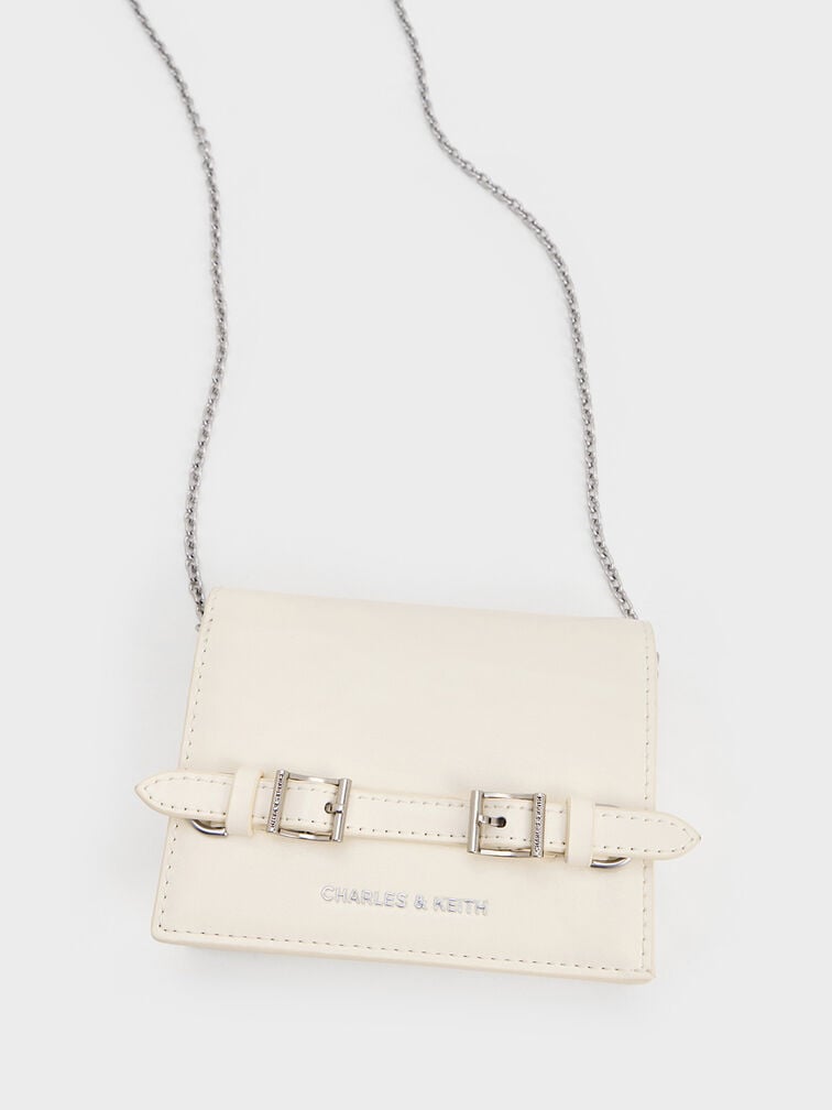 Sloane Chain-Handle Wallet, Cream, hi-res