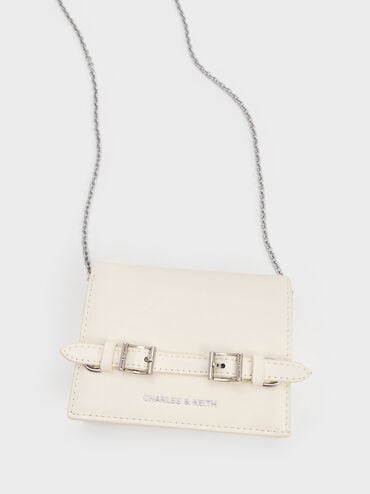 Sloane Chain-Handle Wallet, Cream, hi-res