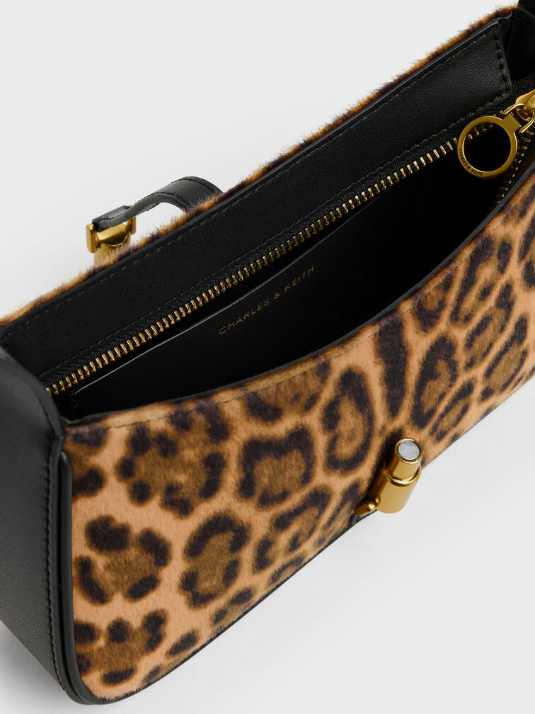 Cesia Leopard-Print Metallic-Accent Shoulder Bag, Multi, hi-res