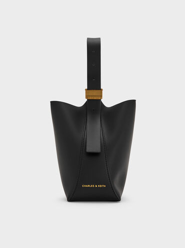 Edna Bucket Bag, Black, hi-res