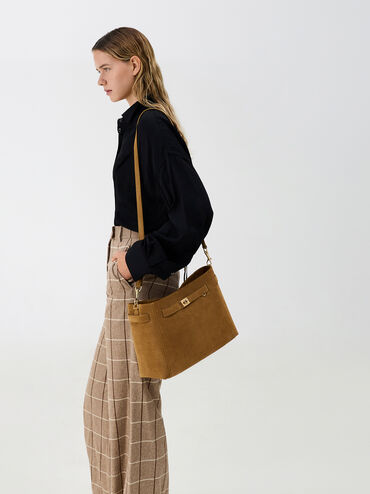 Dinora Belted Tote Bag, Sahara Sand, hi-res