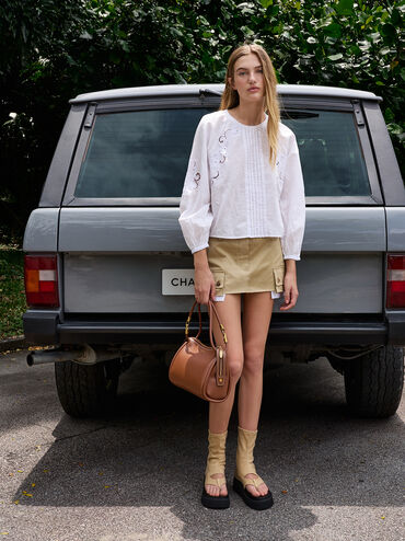 Lyla Tubular Slouchy Shoulder Bag, Chocolate, hi-res