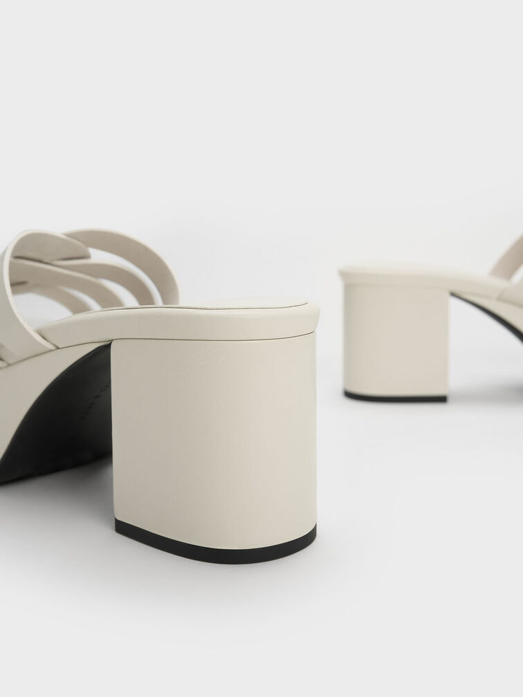Interwoven Chunky Platform Mules, Chalk, hi-res