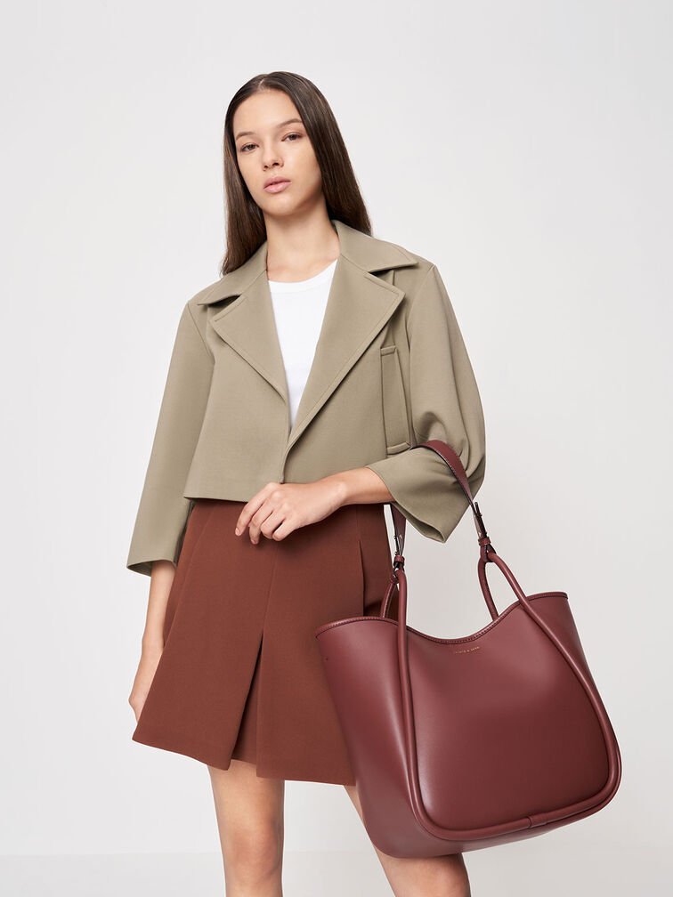 Large Slouchy Tote Bag, Chocolate, hi-res