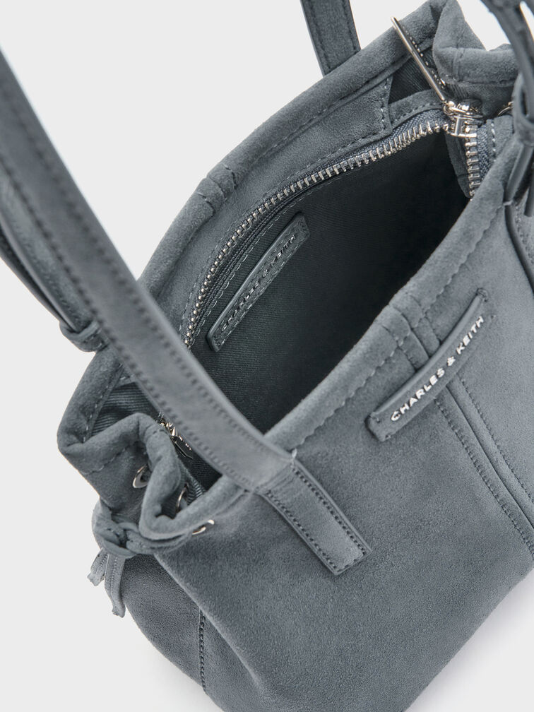 Noane Elongated-Handle Tote Bag, Smoky Blue, hi-res