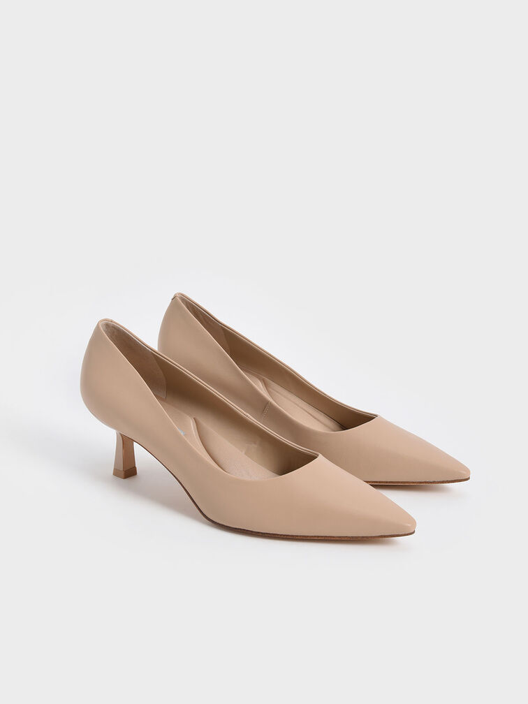Emmy Pointed Kitten Heel Pumps, Nude, hi-res