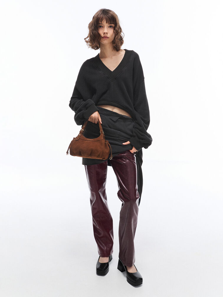 Mini Lillith Drawstring Bucket Bag, Pecan Brown, hi-res