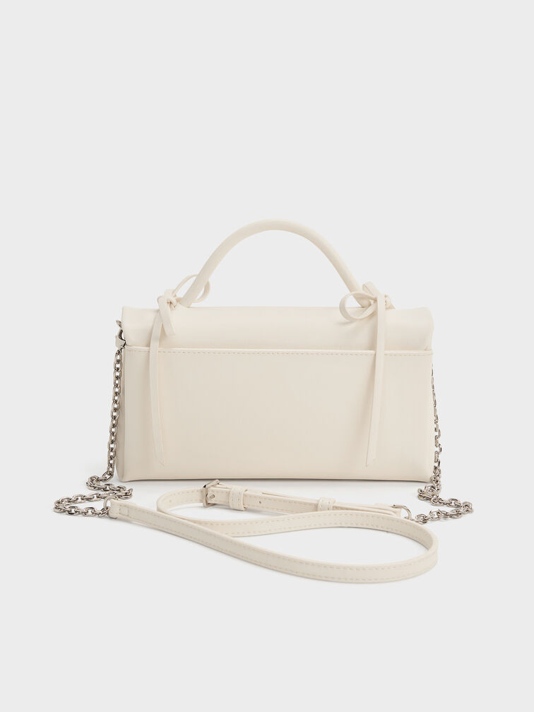 Hazel Bow Wallet On Chain, Cream, hi-res