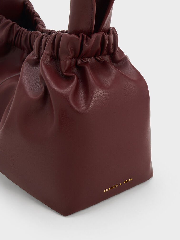 Large Ally Ruched Slouchy Bag, Burgundy, hi-res