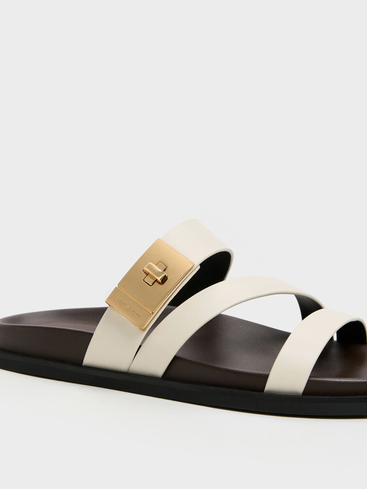 Aelin Strappy Sandals, White, hi-res