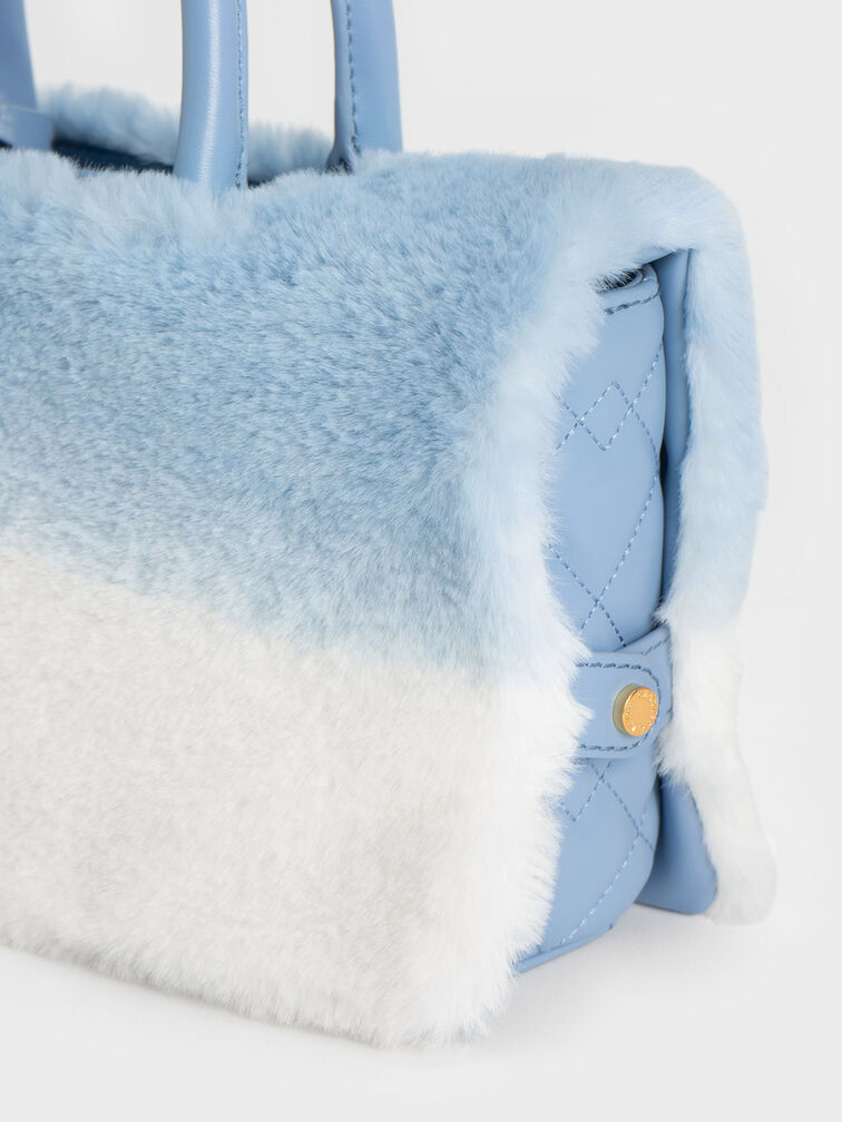 Nezu Quilted Tote Bag, Light Blue, hi-res