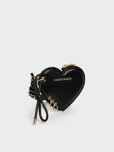 Rey Heart Charm, Black, hi-res