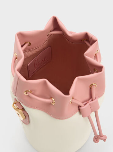 Heart Motif Caged Bucket Bag, Multi, hi-res
