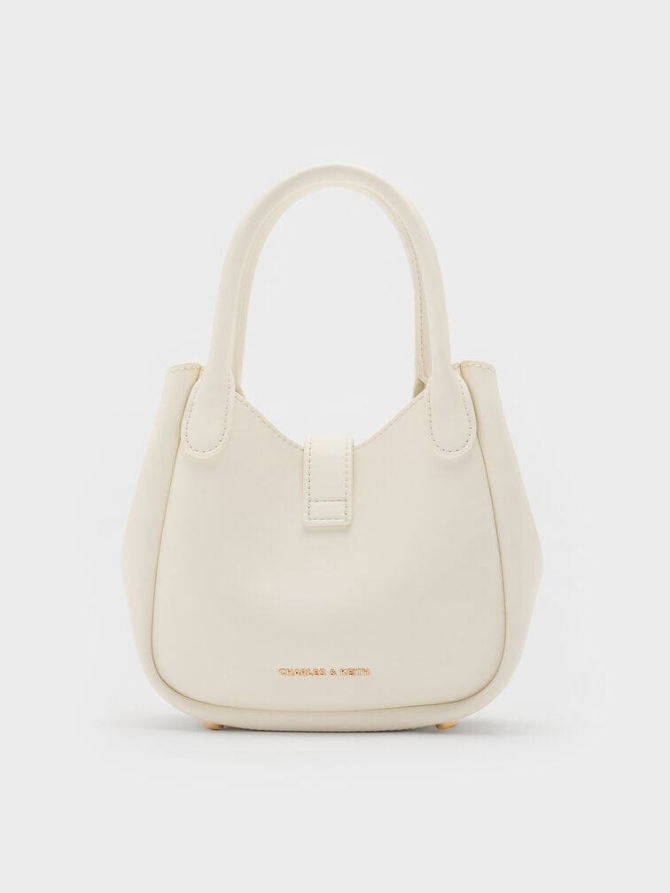 Agatha Chain-Accent Tote Bag, Cream, hi-res