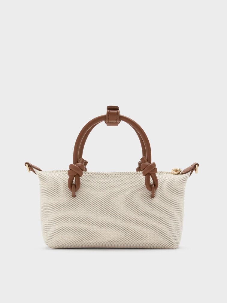 Sammie Canvas Knotted-Handle Tote Bag, Chocolate, hi-res
