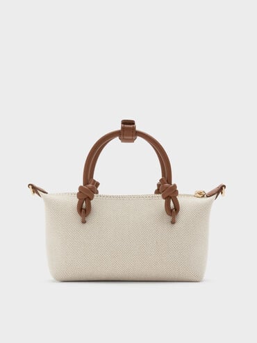 Sammie Canvas Knotted-Handle Tote Bag, Chocolate, hi-res