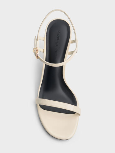 Stiletto-Heel Ankle-Strap Heeled Sandals, White, hi-res
