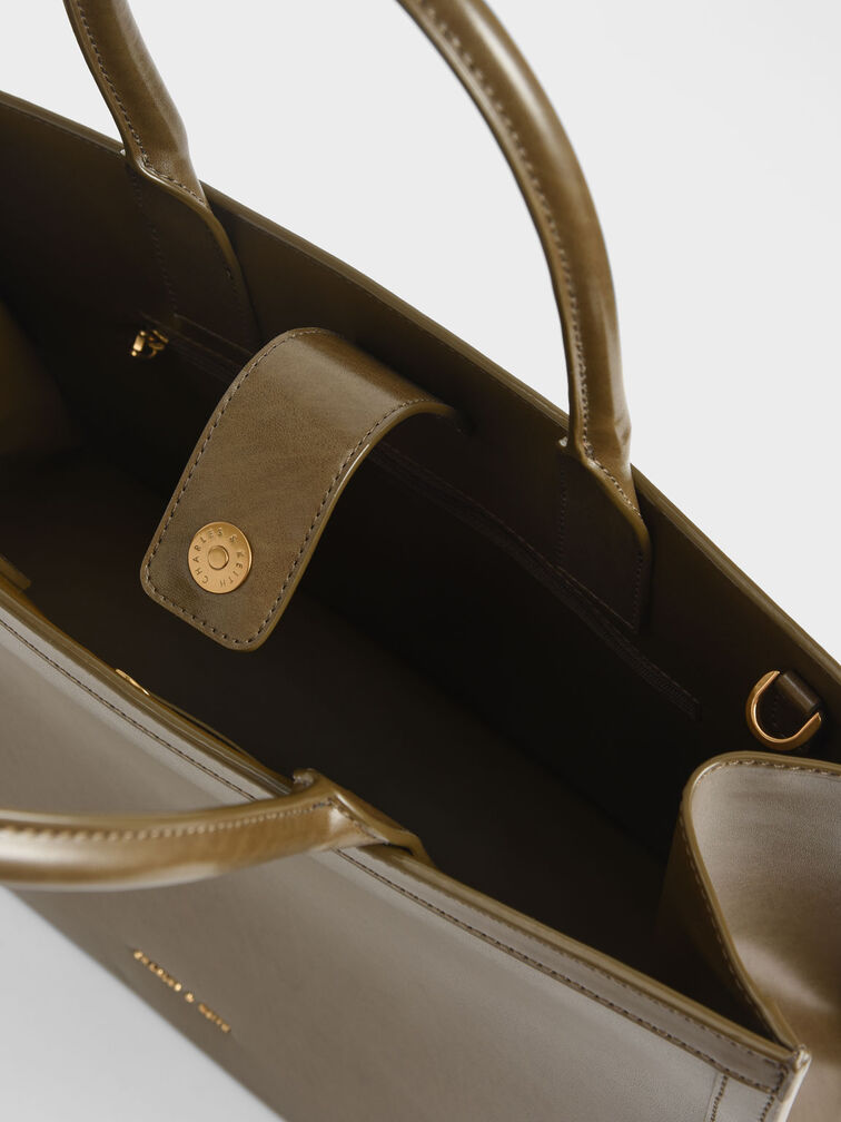 Large Double Handle Tote Bag, Olive, hi-res