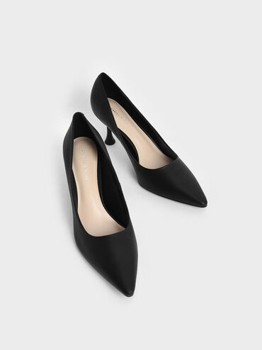 Spool Heel Pumps, Black, hi-res