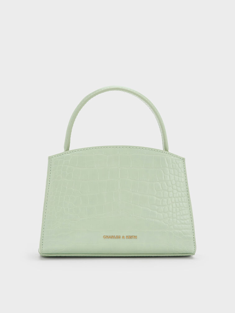 Aubrielle Croc-Effect Top Handle Bag, Mint Green, hi-res