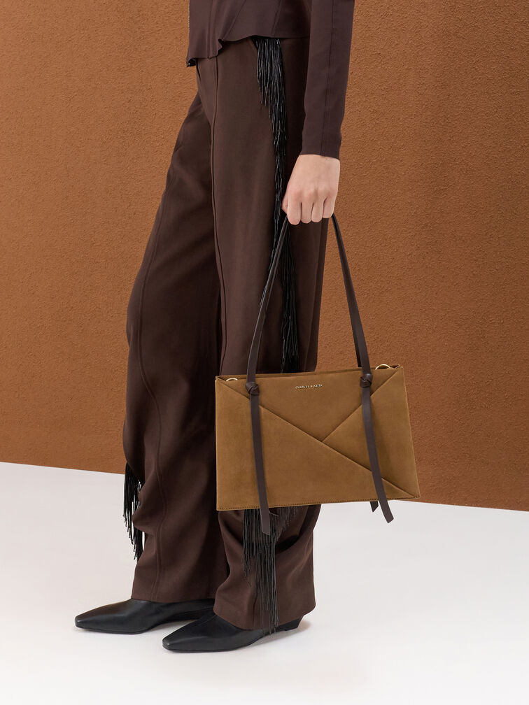 Midori Two-Tone Geometric Tote Bag, Sahara Sand, hi-res