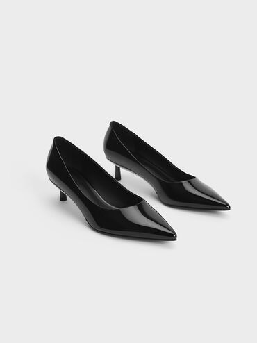 Patent
Pointed-Toe Kitten Heel Pumps, Black Patent, hi-res