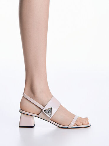 Trice Metallic Accent Block Heel Sandals, Nude, hi-res