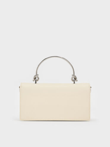 Kristine Sculptural-Handle Long Wallet, Cream, hi-res