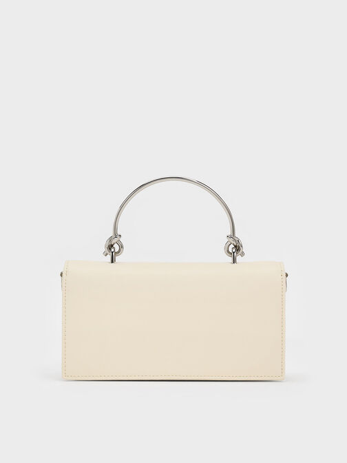Kristine Sculptural-Handle Long Wallet, Cream, hi-res