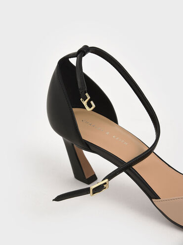 Slant Heel Ankle Strap Pumps, Multi, hi-res