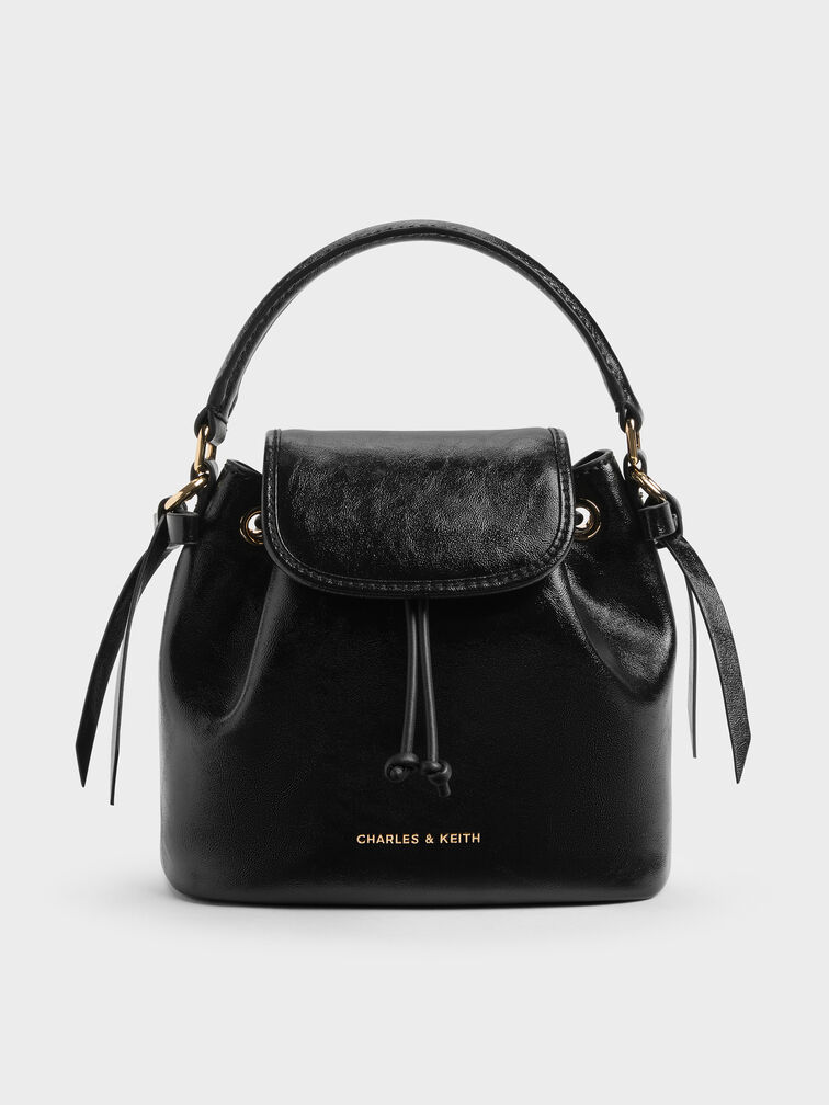 Dalia Bow Top Handle Bag, Black, hi-res