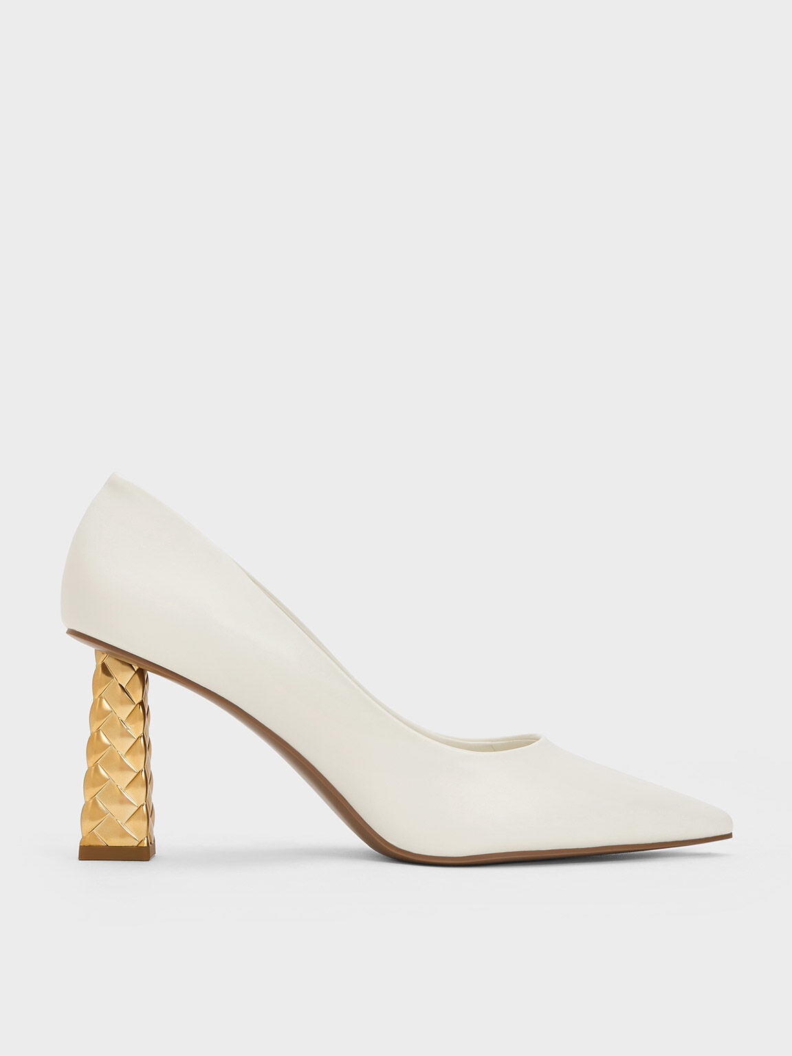 White quilted heels best sale