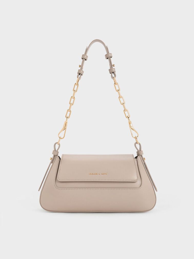 Olivia Trapeze Shoulder Bag, Taupe, hi-res