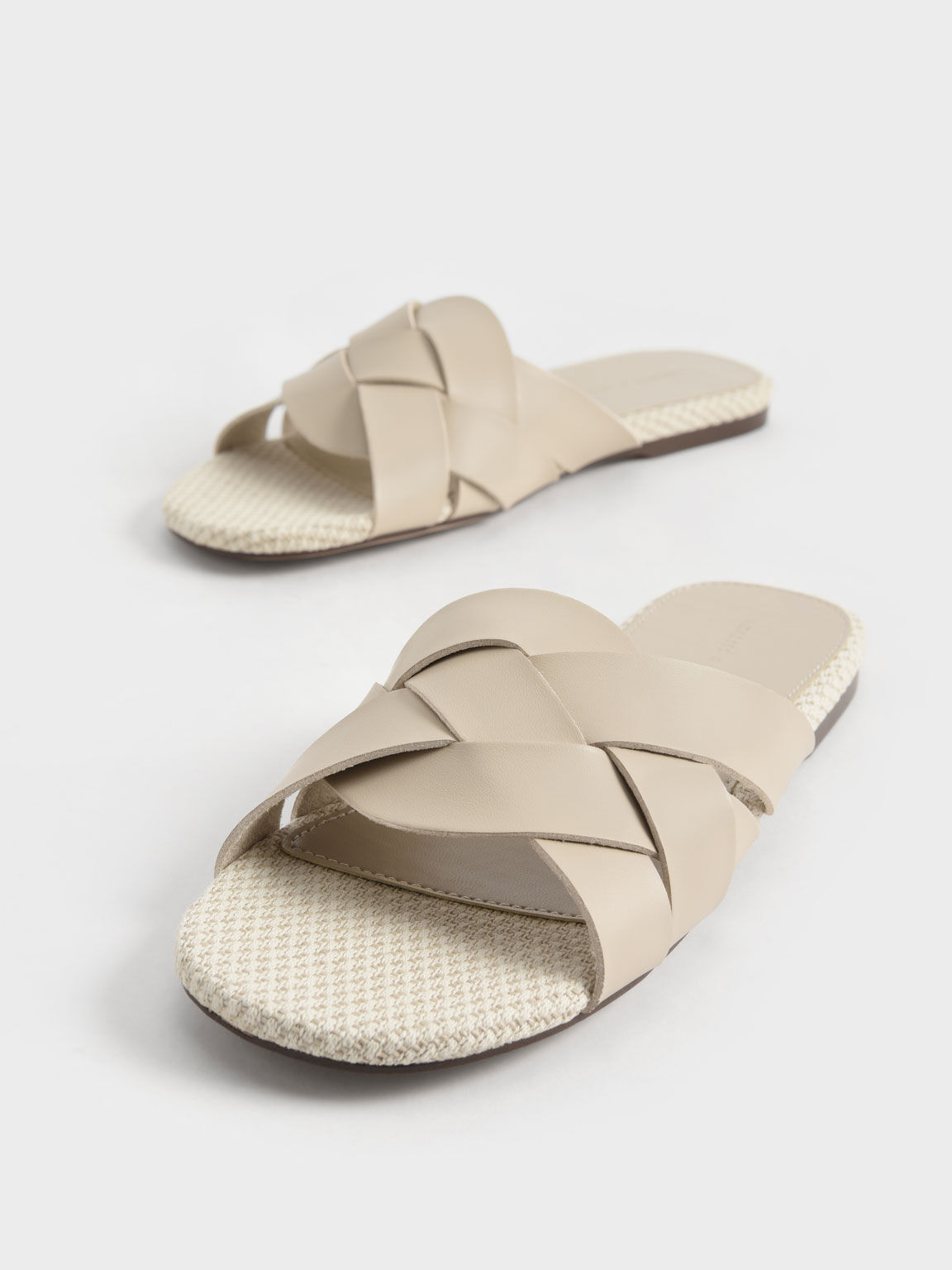 Woven slide sandals clearance