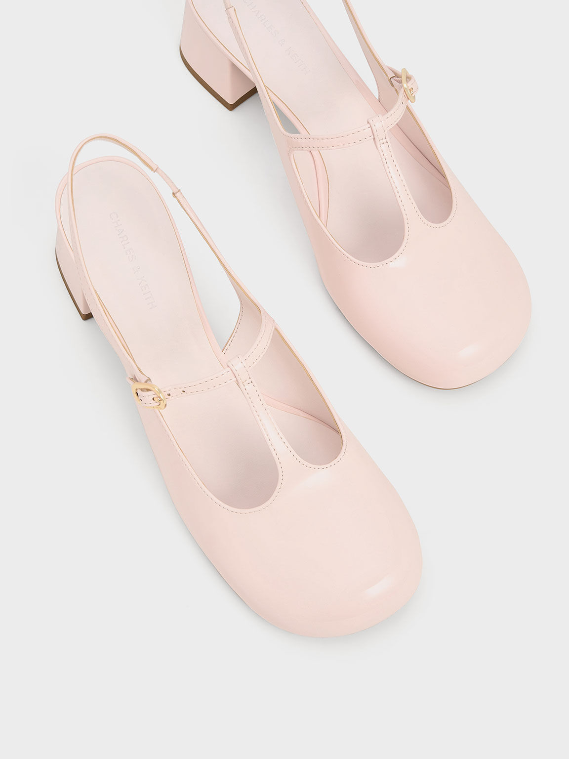 Light Pink T Bar Slingback Mary Jane Pumps CHARLES KEITH IN