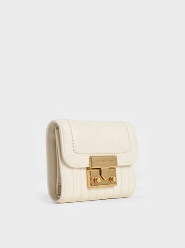 Donna Crinkle-Effect Wallet, Cream, hi-res