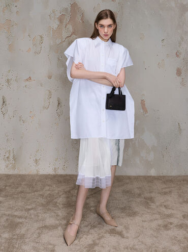 Mini Albany Leather Crystal-Embellished Knot-Bow Bag, Black, hi-res