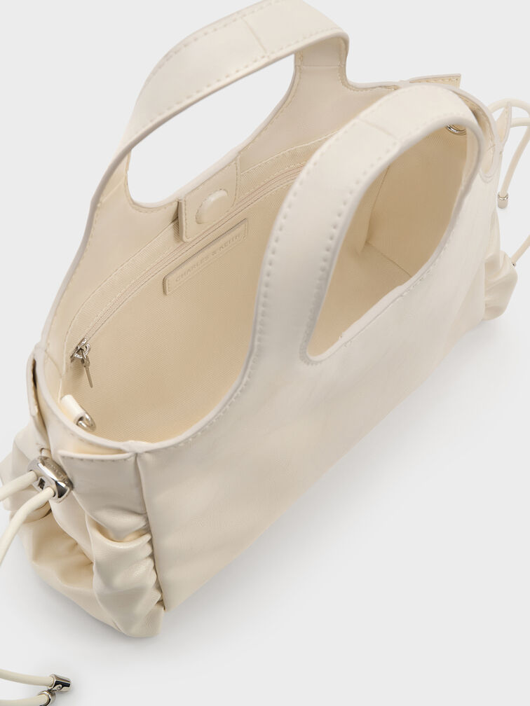 Quinby Ruched Tote Bag, Cream, hi-res